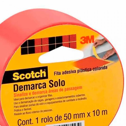 Fita para demarcao 10 mm x 10 metros vermelha