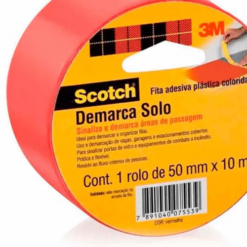 Fita para demarcao 10 mm x 10 metros vermelha
