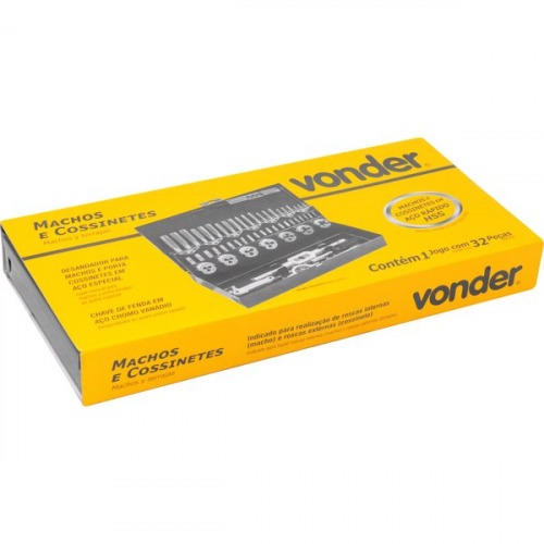 Jogo de macho e cossinetes com 32 peas 