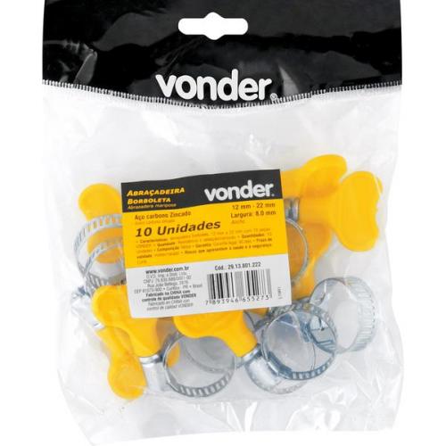 Abra�adeira borboleta 12 a 22mm c/ 10 pe�as - 2913801222