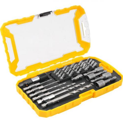 Jogo de bits brocas e soquetes com 32 peças Jogo de bits brocas e soquetes com 32 peças