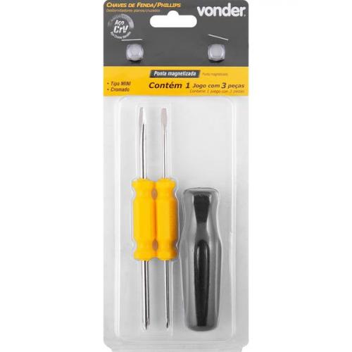 Jogo de chaves de fenda/phillips mini com 3 peças Jogo de chaves de fenda/phillips mini com 3 peças