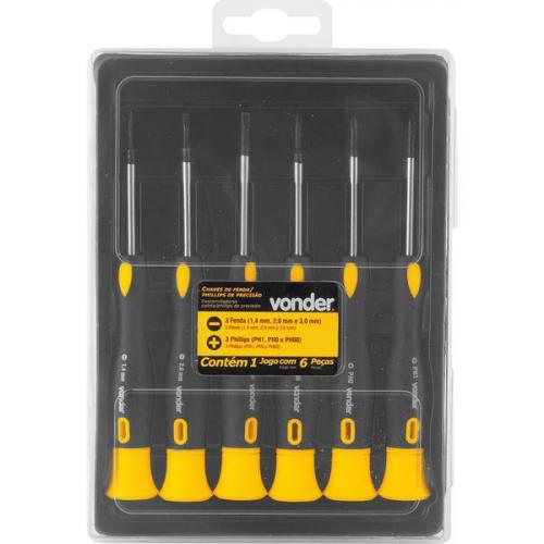 Jogo de chaves de fenda/phillips de precis�o com 6 pe�as 