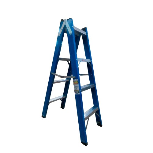 Escada tesoura dupla em fibra de vidro 4 degraus 1,2 m - Premium