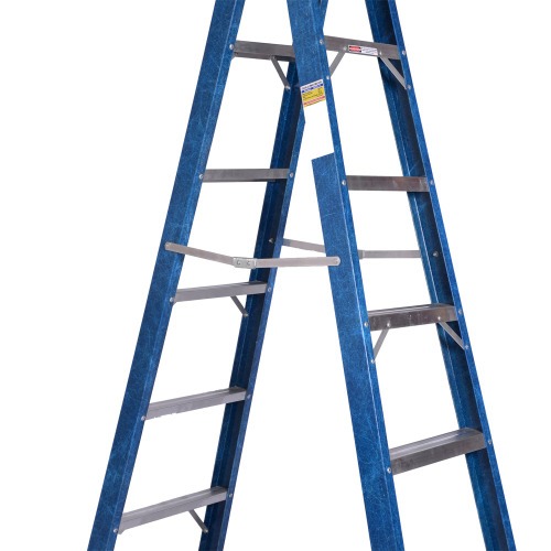 Escada tesoura dupla em fibra de vidro 6 degraus 1,80 m - Premium