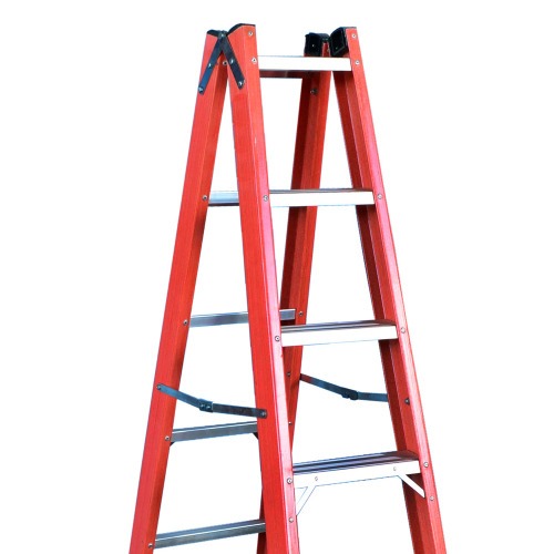 Escada tesoura dupla em fibra de vidro 6 degraus 1,80 m - Profissional Escada tesoura dupla em fibra de vidro 6 degraus 1,80 m - Profissional