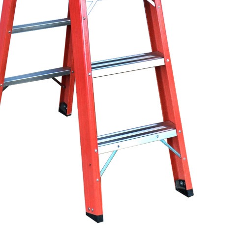 Escada tesoura dupla em fibra de vidro 6 degraus 1,80 m - Profissional Escada tesoura dupla em fibra de vidro 6 degraus 1,80 m - Profissional