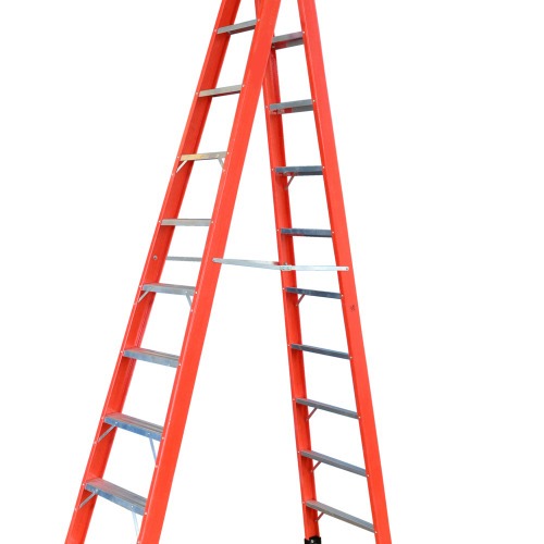 Escada tesoura dupla em fibra de vidro 10 degraus 3,0 m - Profissional