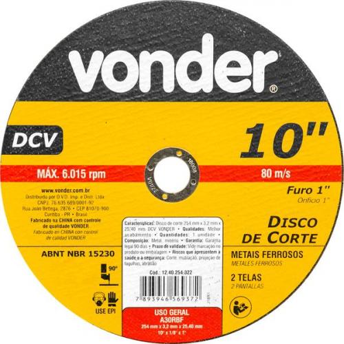 Disco de corte 254 x 3,2 x 25,40 mm ? DCV 
