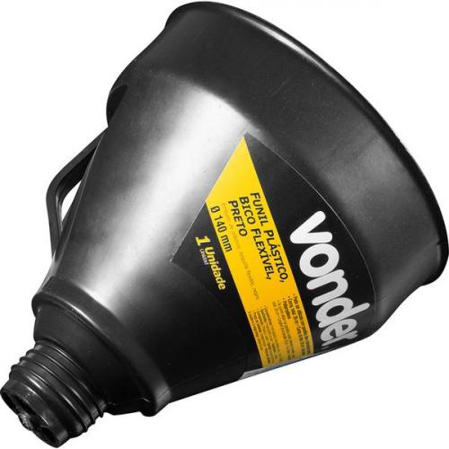 Funil plstico bico flexvel preto 140 mm
