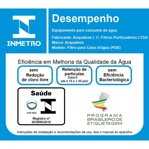 Filtro para caixa D'água com rosca metálica - Acqua Blue Filtro para caixa D'água com rosca metálica - Acqua Blue