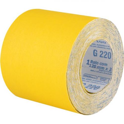 Lixa papel em rolo 120 mm x 25 m G 220 -  LP 100