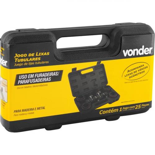 Jogo de lixas tubulares para furadeira/parafusadeira com 25 pe�as