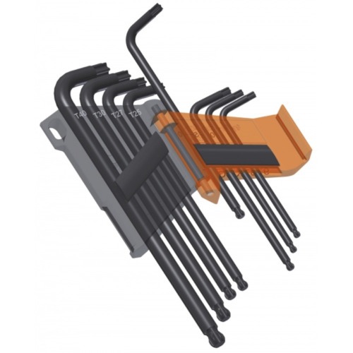 Jogo de chaves hexalobular abaulada longa T9 a T40 com 8 peças 97BTXL/SC8 Jogo de chaves hexalobular abaulada longa T9 a T40 com 8 peças 97BTXL/SC8