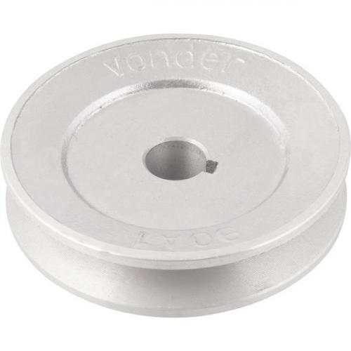 Polia de alumnio 1 canal perfil A 90 mm com furo de 5/8