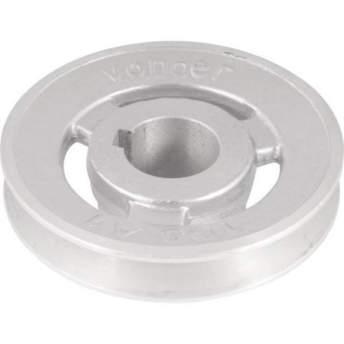 Polia de alumnio 1 canal perfil A 100 mm com furo de 28 mm  