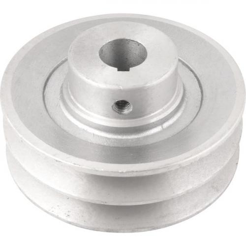 Polia de alumnio 2 canais perfil A 100 mm com furo de 3/4
