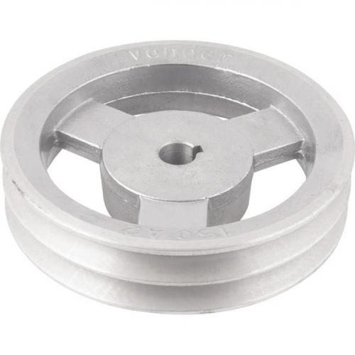 Polia de alumnio 2 canais perfil A 150 mm com furo de 5/8
