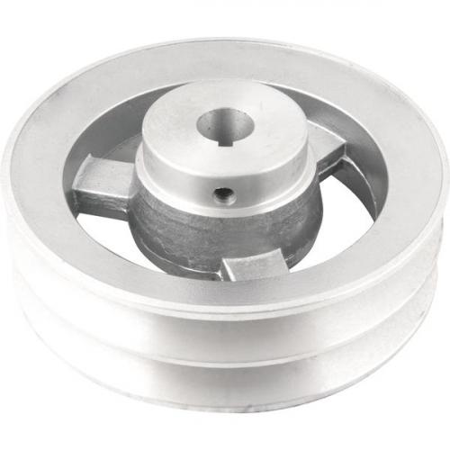 Polia de alumnio 2 canais perfil B 150 mm com furo de 3/4