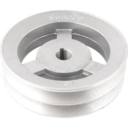 Polia de alumnio 2 canais perfil B 150 mm com furo de 3/4