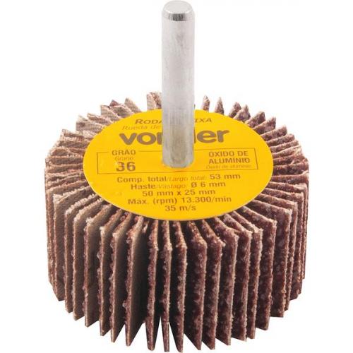 Roda de lixa 50 x 25 mm com haste gr�o 36 