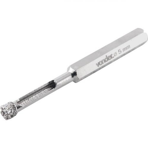 Serra copo diamantada 5 mm refrigerada com haste de 6,3 mm 