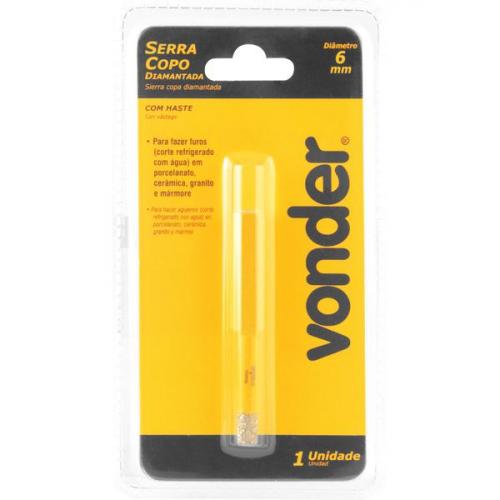 Serra copo diamantada 6 mm com haste de 8,3 mm Serra copo diamantada 6 mm com haste de 8,3 mm