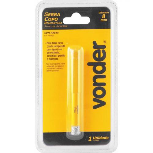 Serra copo diamantada 8 mm com haste de 8,3 mm 