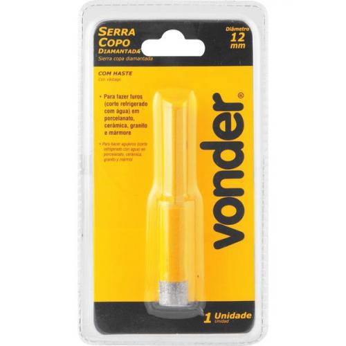 Serra copo diamantada 12 mm com haste 8,3 mm Serra copo diamantada 12 mm com haste 8,3 mm