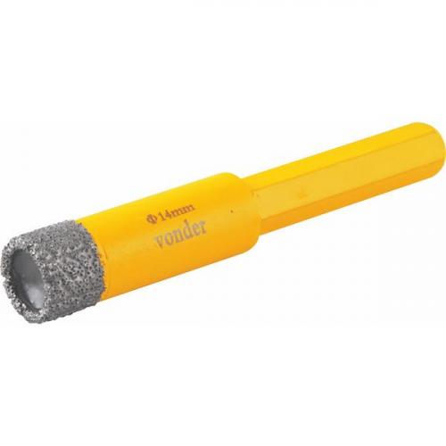 Serra copo diamantada 14 mm refrigerada com haste