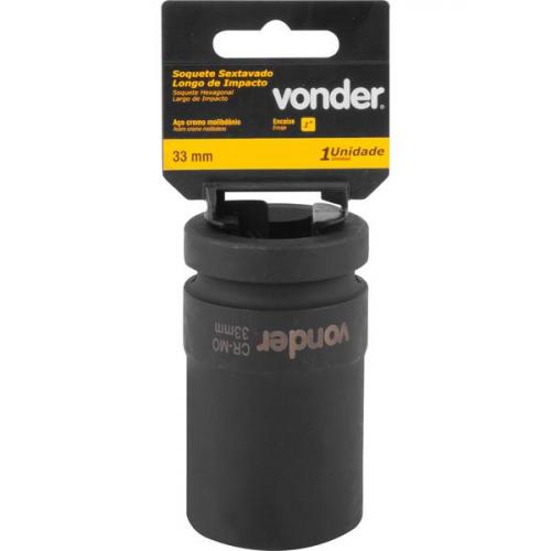 Soquete sextavado de impacto longo 33 mm encaixe 1
