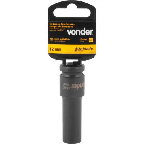 Soquete sextavado de impacto longo 12 mm encaixe 1/2