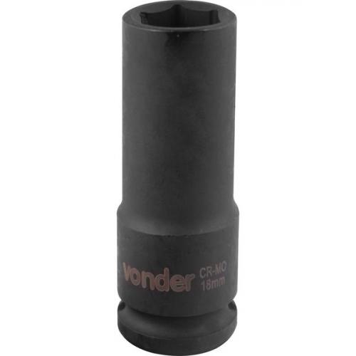 Soquete sextavado de impacto longo 18 mm encaixe 1/2