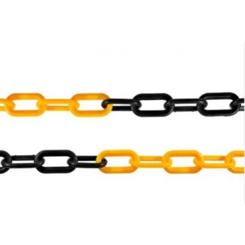Corrente plstica amarela e preta 6 mm com 10 metros