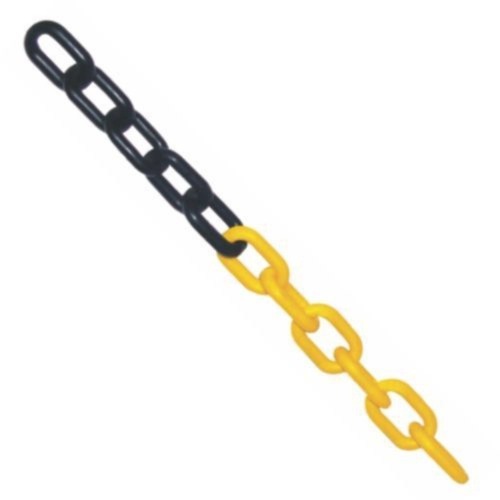 Corrente plástica amarela e preta 10 mm com 10 metros Corrente plástica amarela e preta 10 mm com 10 metros
