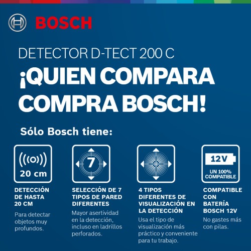 Detector de materiais com profundidade de 20 cm - D-TECT200C