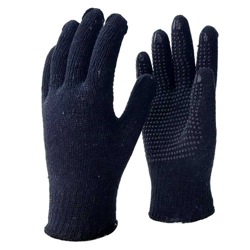 Luva de malha pigmentada tricotada preta 