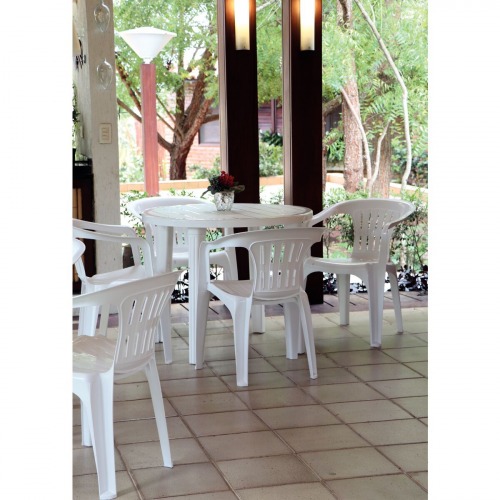 Cadeira plstica com braos branca - Atalaia