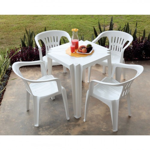 Cadeira plstica com braos branca - Atalaia