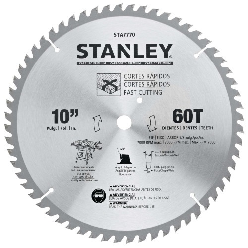 Disco de serra para madeira 254 x 16 x 60 dentes Disco de serra para madeira 254 x 16 x 60 dentes