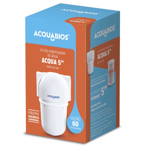 Filtro purificador de �gua com refil Carbon block branco - Acqua 5