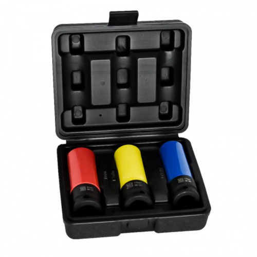 Jogo de soquete de impacto sextavado longo 17 a 21 mm 1/2