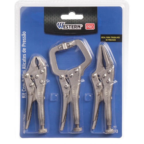 Alicate de press�o jogo com 3 pe�as - V-3