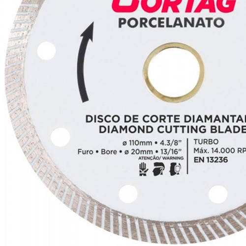 Disco diamantado turbo 110 mm para porcelanato Disco diamantado turbo 110 mm para porcelanato