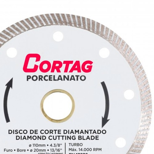 Disco diamantado turbo 110 mm para porcelanato Disco diamantado turbo 110 mm para porcelanato