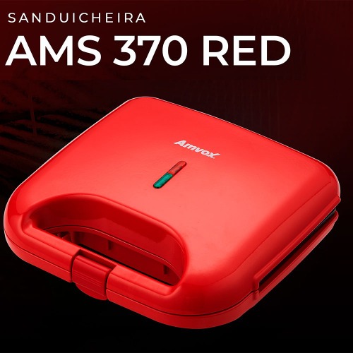 Sanduicheira Grill antiaderente 750 watts - AMS 370 RED  220V