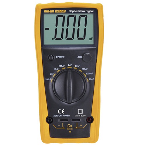 Capacímetro digital CAT II 600V - HPC-200 Capacímetro digital CAT II 600V - HPC-200