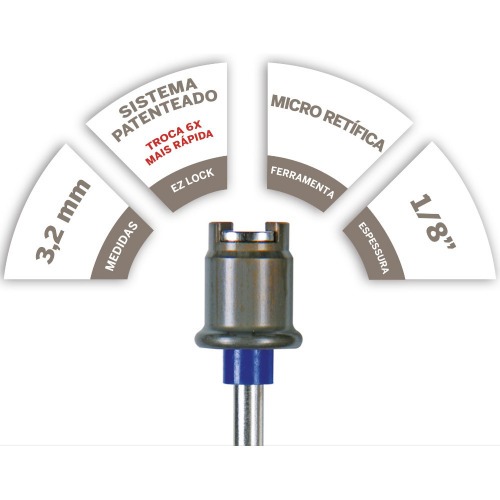 Mandril com haste para micro retfica - EZ402