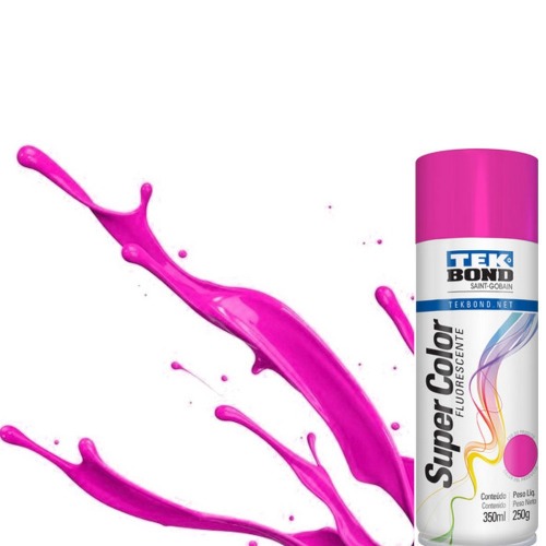 Tinta spray rosa Fluorescente 350ml - Super color Fluorescente Tinta spray rosa Fluorescente 350ml - Super color Fluorescente