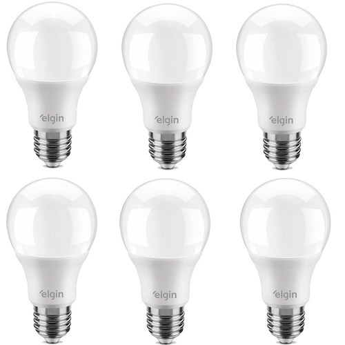 Kit 6 Lmpadas led bulbo 9W 810 lmens branca fria - A60  110V/220V